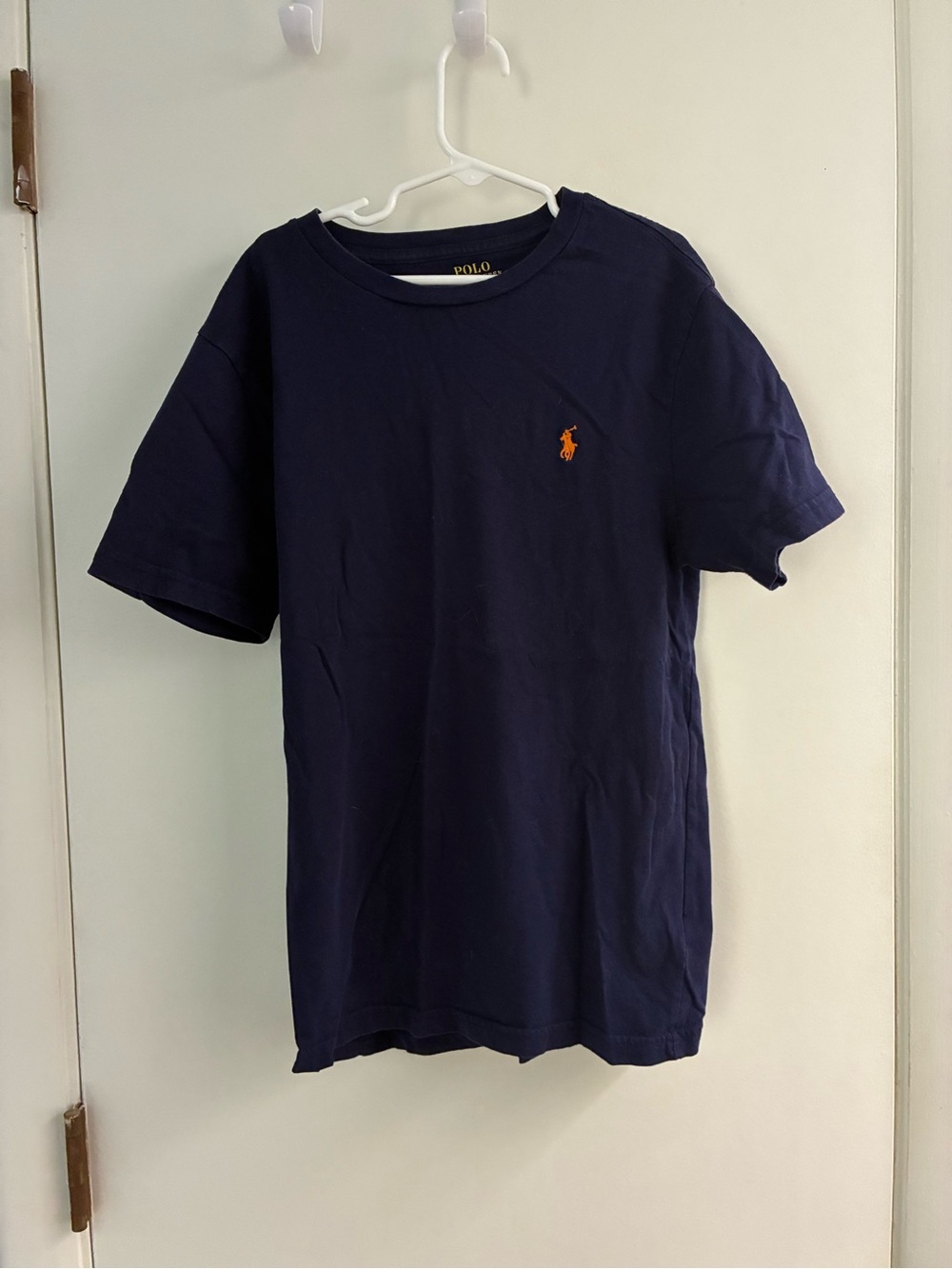 Polo by Ralph Lauren Kids Navy Short Sleeve Tee with Orange Pony
